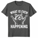 Confused sarcastic raccoon shirt dark heather