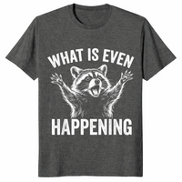 Confused sarcastic raccoon shirt dark heather