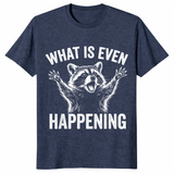 Confused sarcastic raccoon shirt heather navy