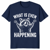 Confused sarcastic raccoon shirt navy
