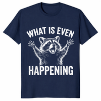 Confused sarcastic raccoon shirt navy