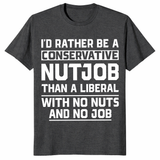 Dark heather grey conservative nutjob shirt funny anti liberal political tee