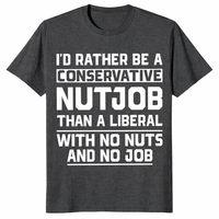 Dark heather grey conservative nutjob shirt funny anti liberal political tee