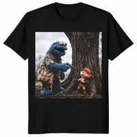 Cookie Monster robbing Keebler Elf tree shirt in black