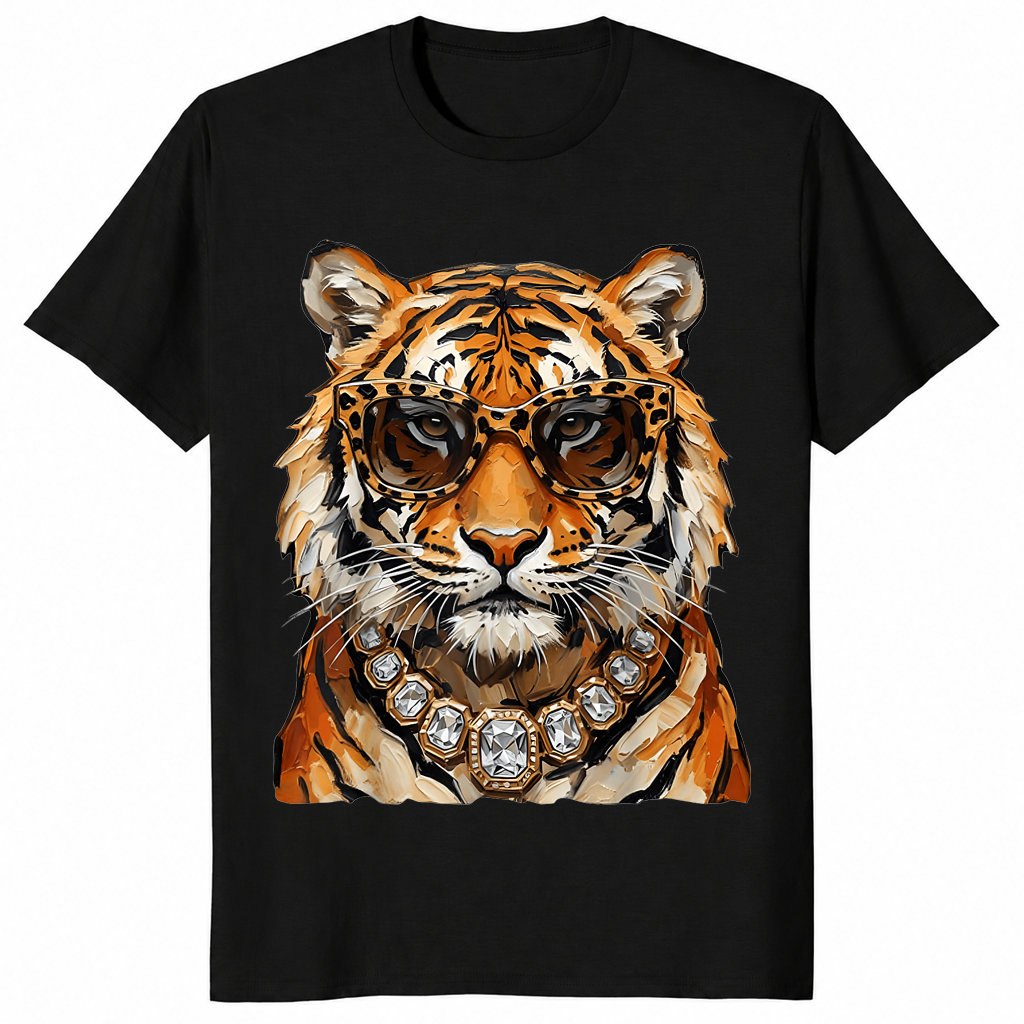 Cool tiger with sunglasses shirt black