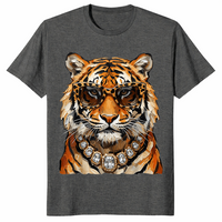 Cool tiger with sunglasses shirt dark heather
