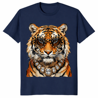 Cool tiger with sunglasses shirt navy