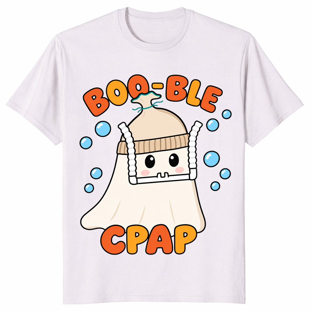 CPAP Halloween Shirt in ice grey