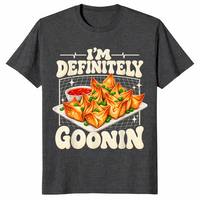 Dark heather grey funny crab rangoon tee