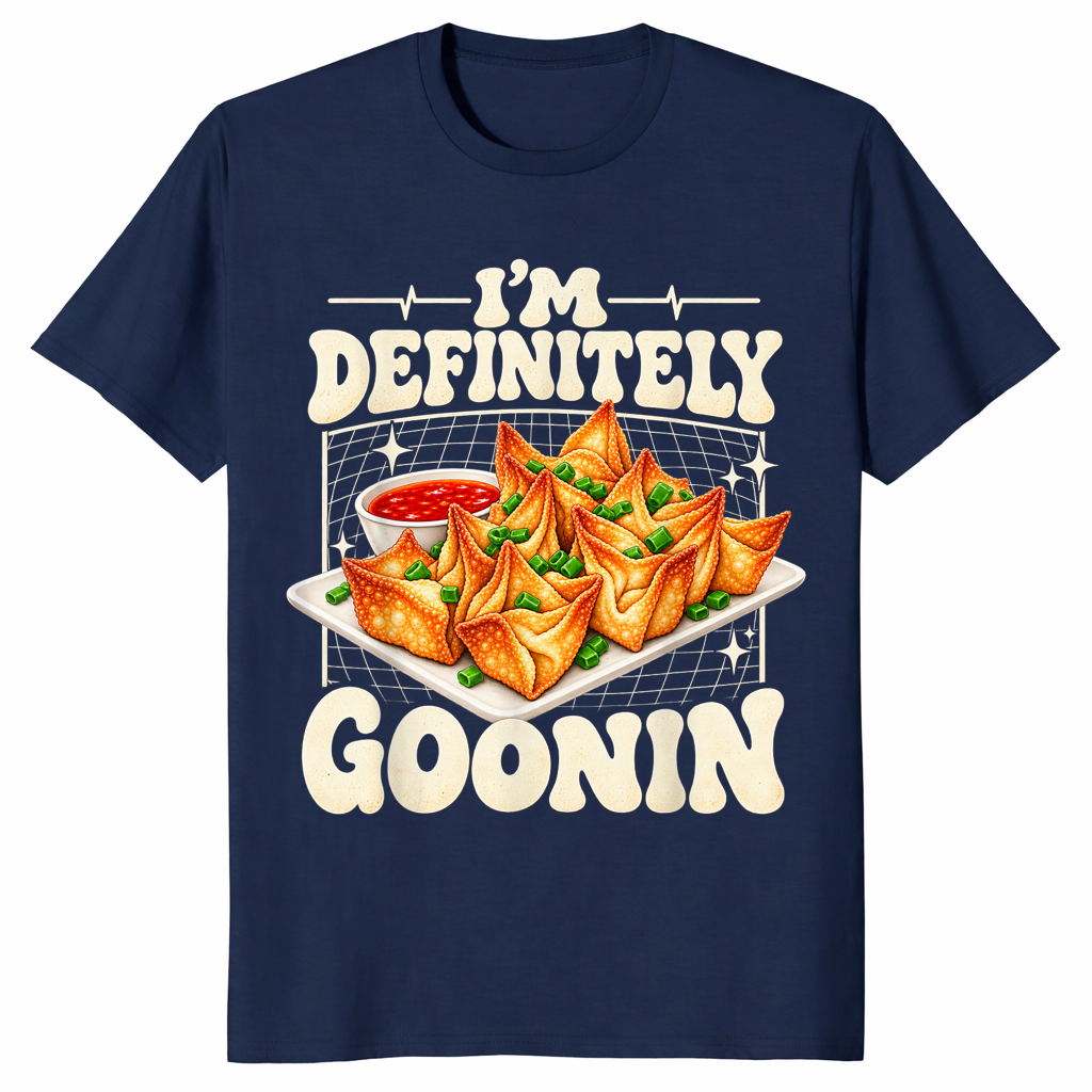 Navy crab rangoon takeout food graphic tee