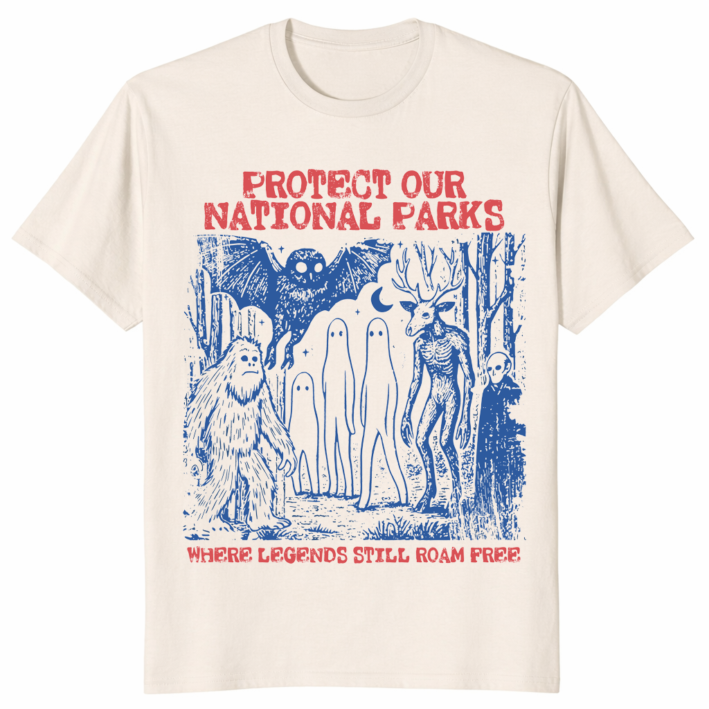 Cryptid national parks shirt in natural