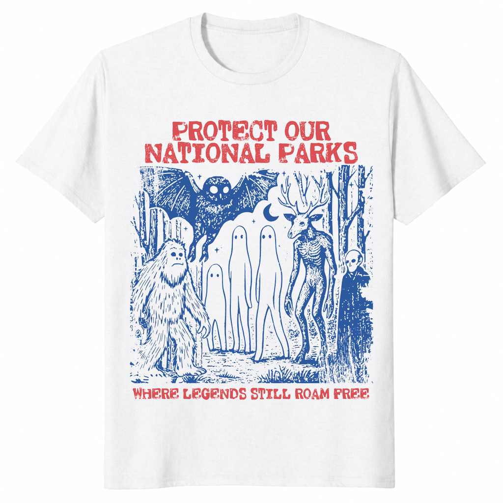 Cryptid national parks shirt in white
