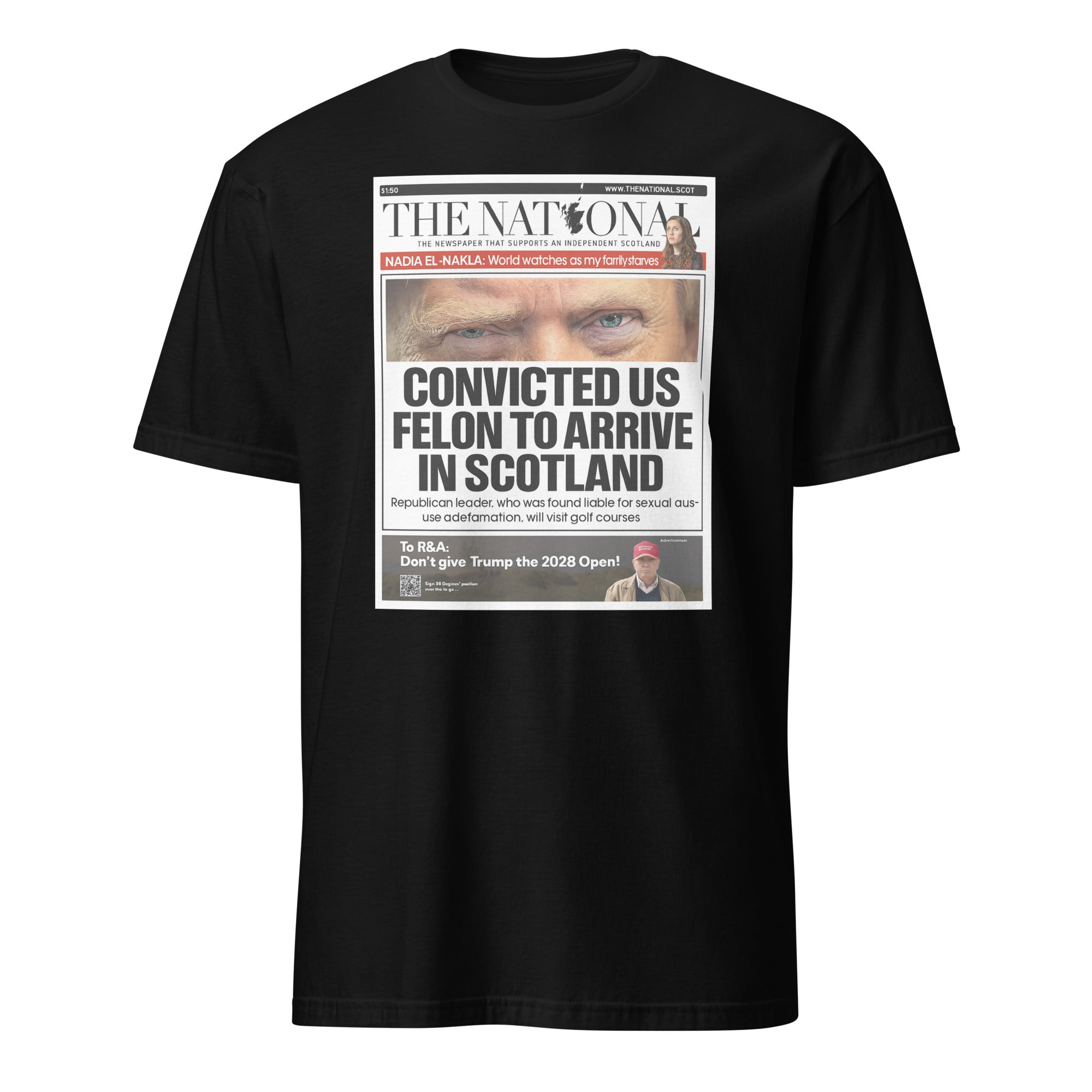 Cuccico Convicted US Felon to Arrive in Scotland T-shirt in black