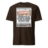 Cuccico Convicted US Felon to Arrive in Scotland T-shirt in dark chocolate