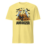 Cuccico Cute Bulldozer Halloween Shirt in Cornsilk with pumpkin and ghost print