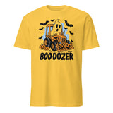Cuccico Cute Bulldozer Halloween Shirt in Daisy yellow with Boo-Dozer design