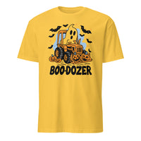 Cuccico Cute Bulldozer Halloween Shirt in Daisy yellow with Boo-Dozer design