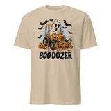 Cuccico Boo-Dozer Toddler Graphic Tee in Sand color with ghost bulldozer