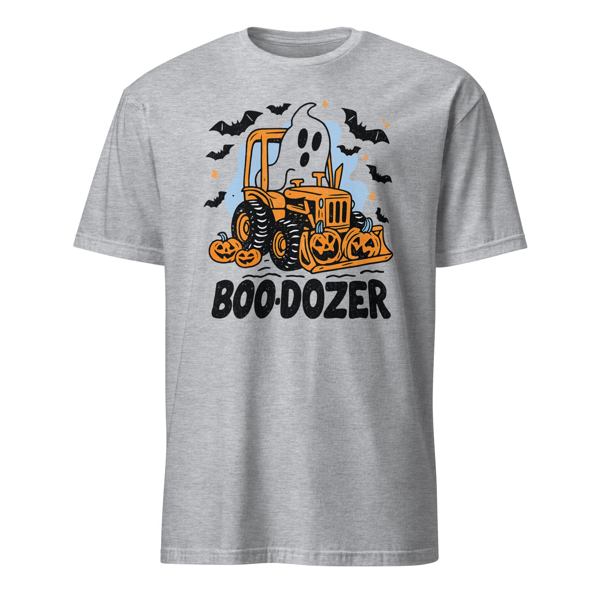 Cuccico Boo-Dozer Toddler Graphic Tee in Sport Grey with Halloween bulldozer design
