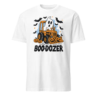 Cuccico Funny Halloween Construction T Shirt Boo-Dozer design in White