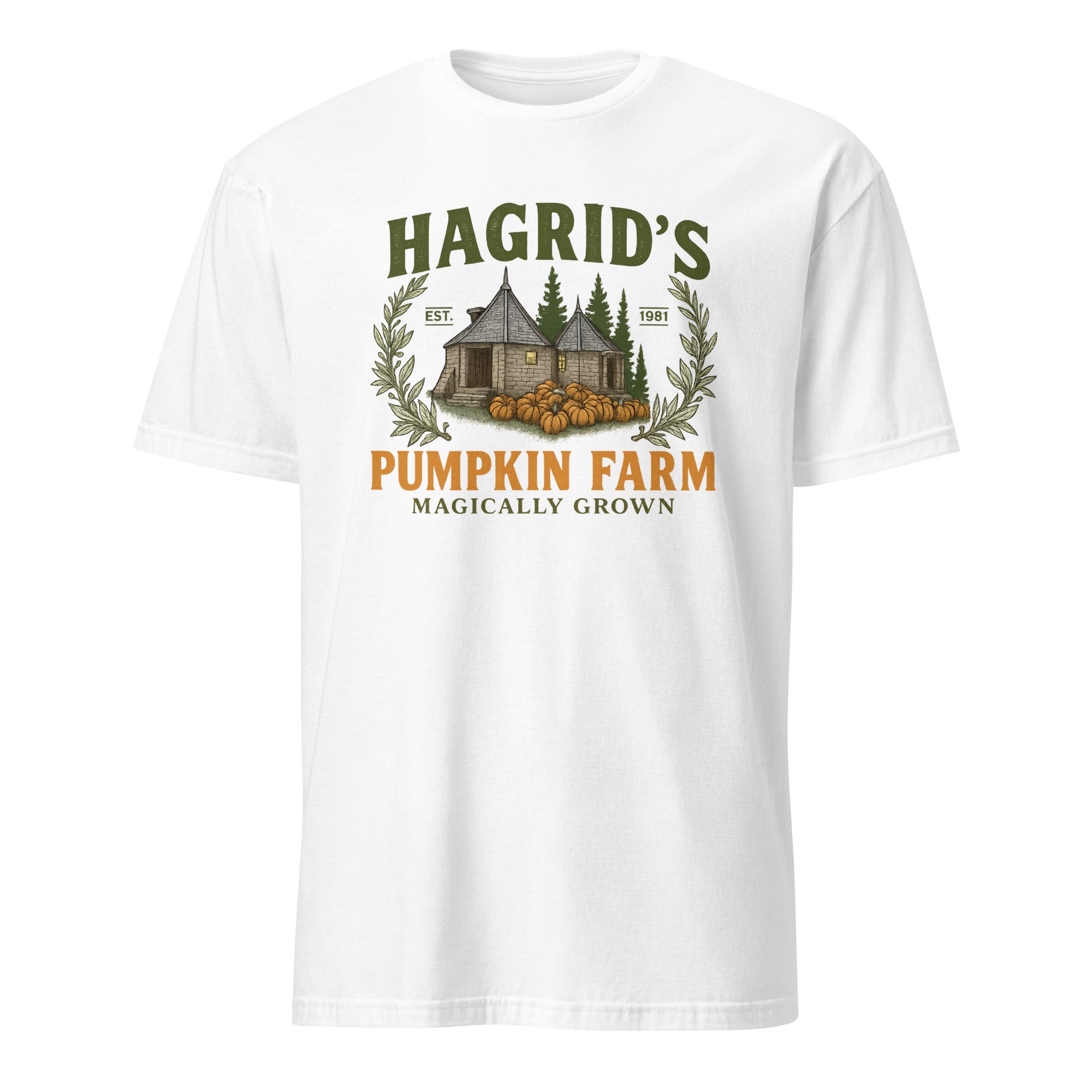 Cuccico Hagrid Pumpkin Shirt in white magical pumpkin patch shirt