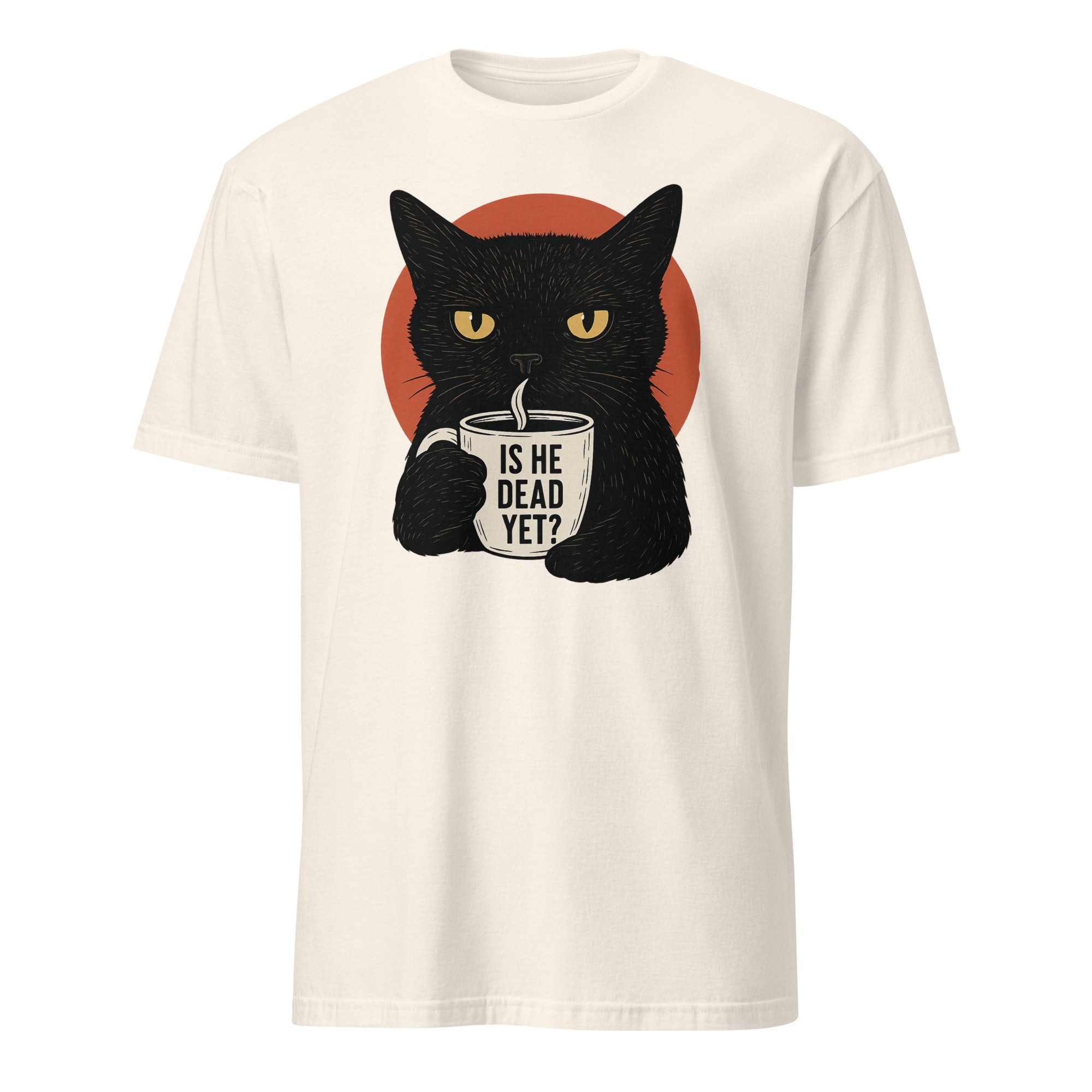 Cuccico Black Cat Is He Dead Yet Shirt in Natural Color Political Protest Tee