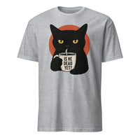 Cuccico Black Cat Is He Dead Yet Shirt in Sport Grey Anti Trump Protest Tee