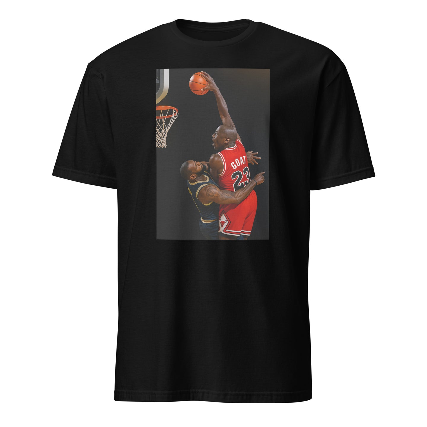 Cuccico Jordan vs LeBron T‑shirt in black with Basketball GOAT graphic