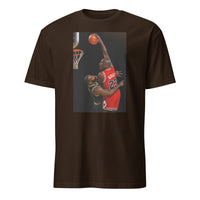 Cuccico Jordan vs LeBron T‑shirt in dark chocolate with Basketball GOAT graphic