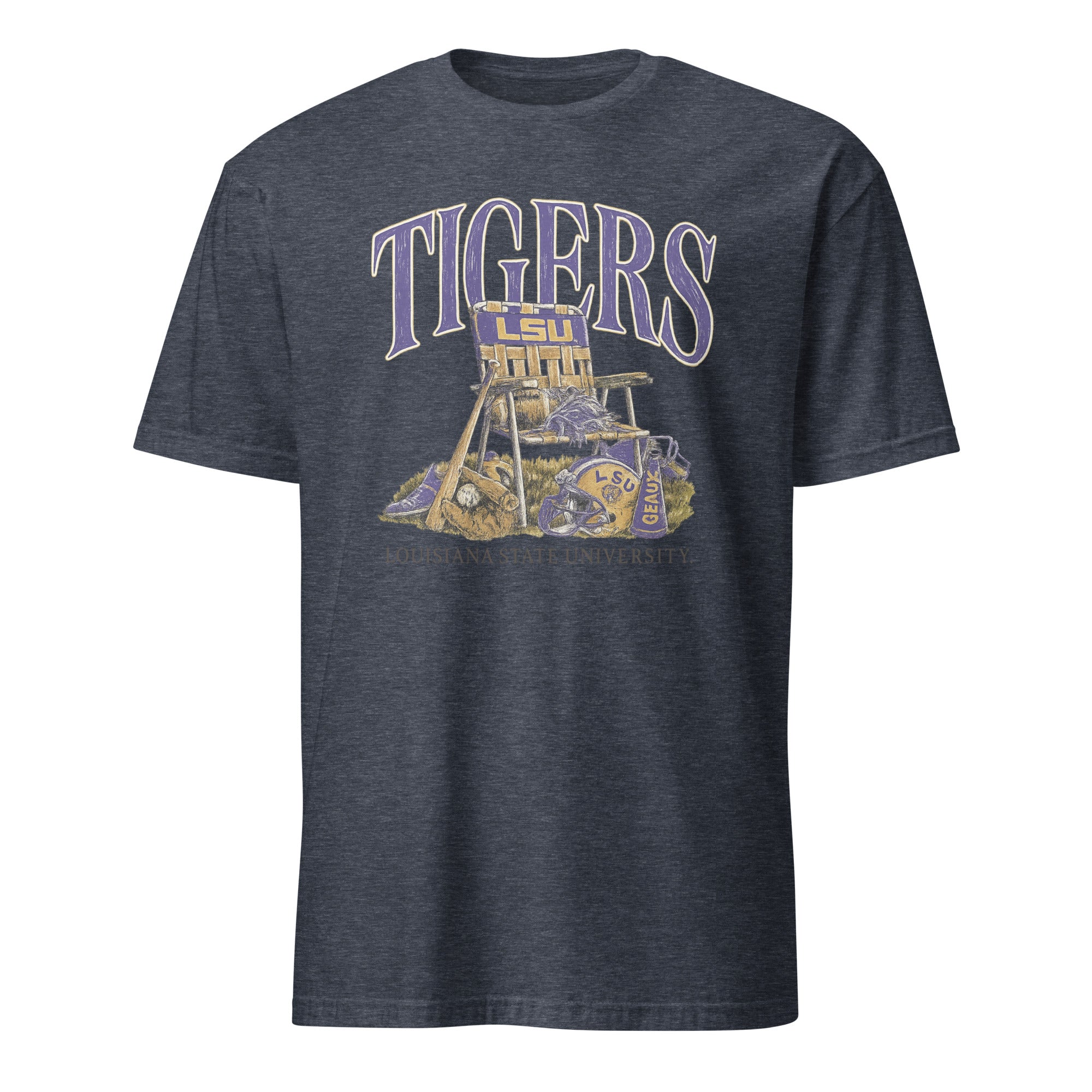 Cuccico LSU Tigers Performance Lawn Sports T-Shirt in Heather Navy