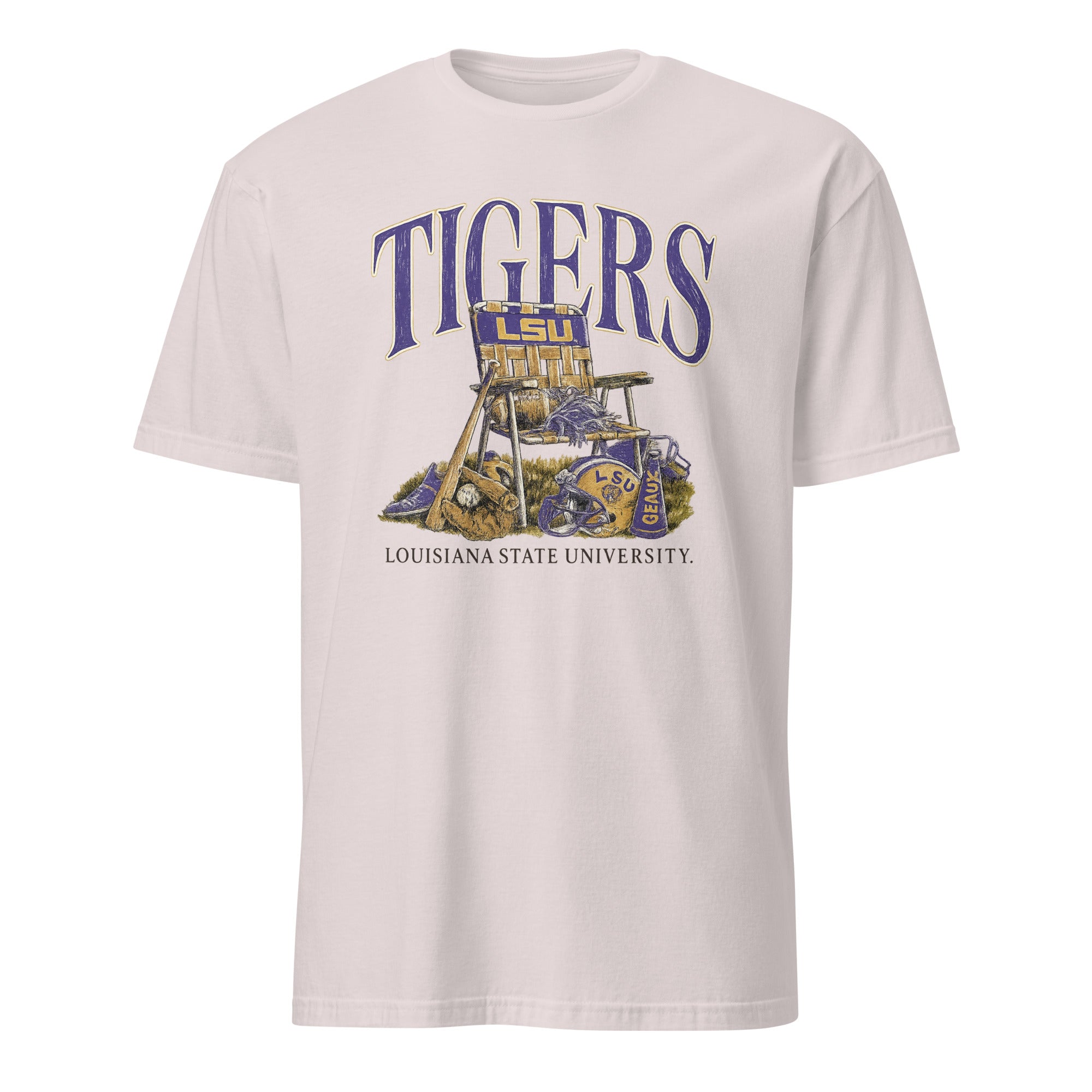 Cuccico LSU Tigers Performance Lawn Sports T-Shirt in Ice Grey