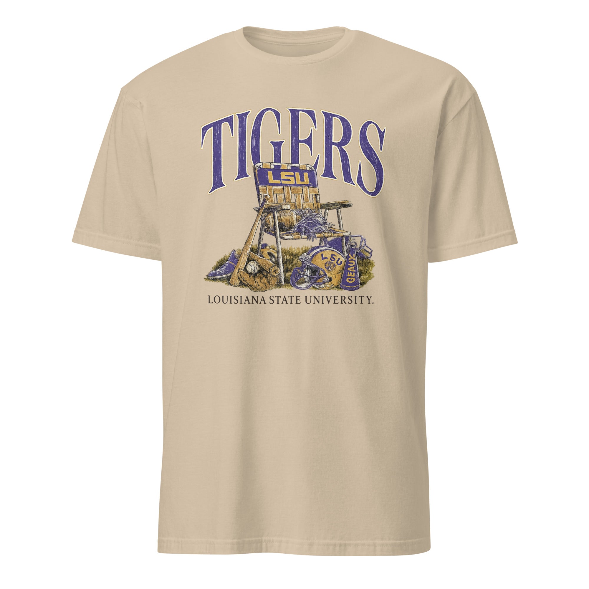 Cuccico LSU Tigers Performance Lawn Sports T-Shirt in Sand
