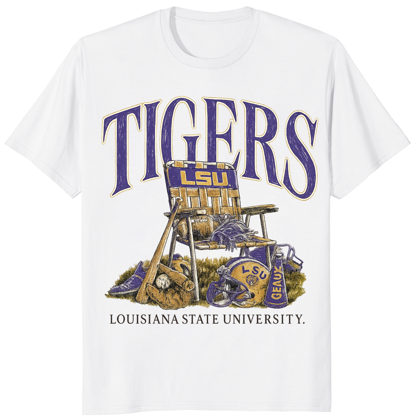Cuccico LSU Tigers Performance Lawn Sports T-Shirt in White