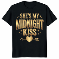 Cuccico Midnight Kiss New Years Eve Couple Shirt – Matching NYE Party Tee for couples