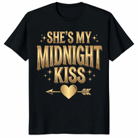 Cuccico Midnight Kiss New Years Eve Couple Shirt – Matching NYE Party Tee for couples