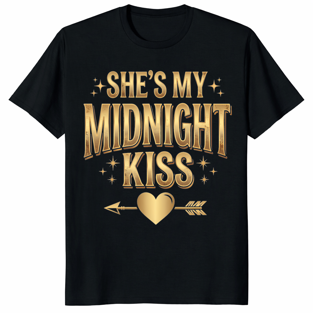 Cuccico Midnight Kiss New Years Eve Couple Shirt – Matching NYE Party Tee for couples