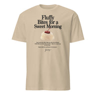 Cuccico Printed Cotton T-Shirt in Sand color with Fluffy Bites food print