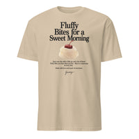 Cuccico Printed Cotton T-Shirt in Sand color with Fluffy Bites food print