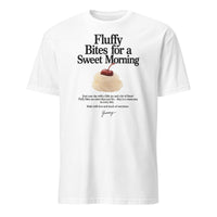 Cuccico Printed Cotton T-Shirt in White with Fluffy Bites graphic design