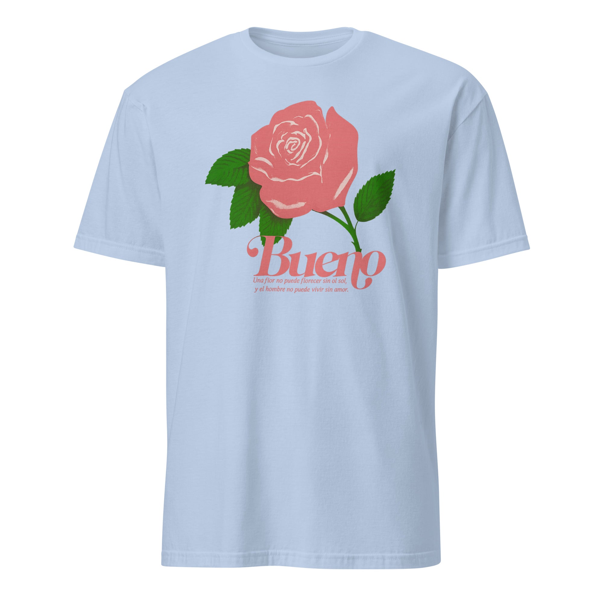 Cuccico Rose Bueno Shirt in light blue with rose print design