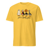 Cuccico Cute Horror Spooky Goose tee in daisy yellow with playful Goose Halloween Sublimation design