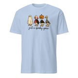 Cuccico Spooky Goose graphic tee in light blue with Goose in Halloween Costumes Sublimation design