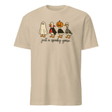 Cuccico Just a Spooky Goose shirt in sand color, featuring Goose in Halloween Costumes Sublimation print