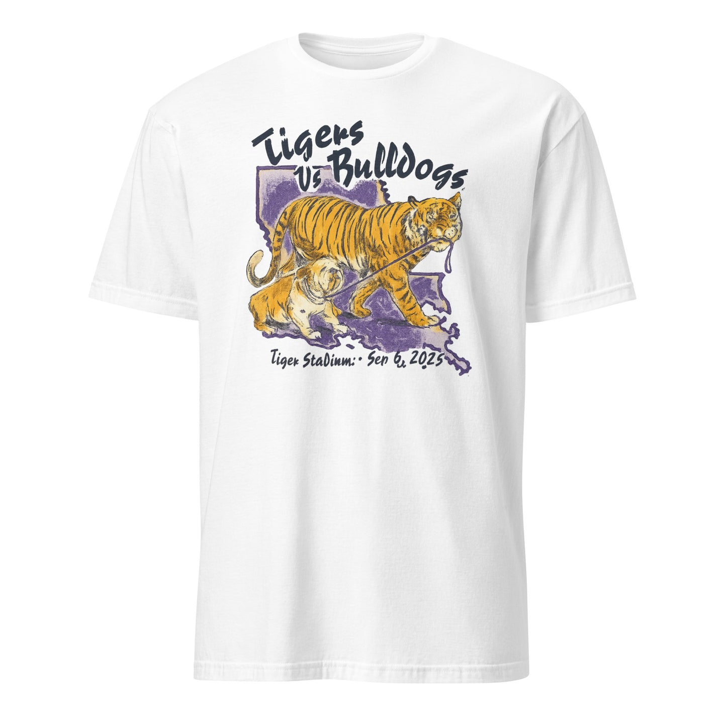 Cuccico Tigers vs Bulldogs Tiger Stadium Sep 6 2025 T-Shirt in White