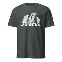 Cuccico Vintage Godzilla Abbey Road parody kaiju mashup T-shirt in dark heather
