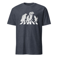 Cuccico Vintage Godzilla Abbey Road parody kaiju mashup T-shirt in heather navy