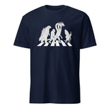 Cuccico Vintage Godzilla Abbey Road parody kaiju mashup T-shirt in navy