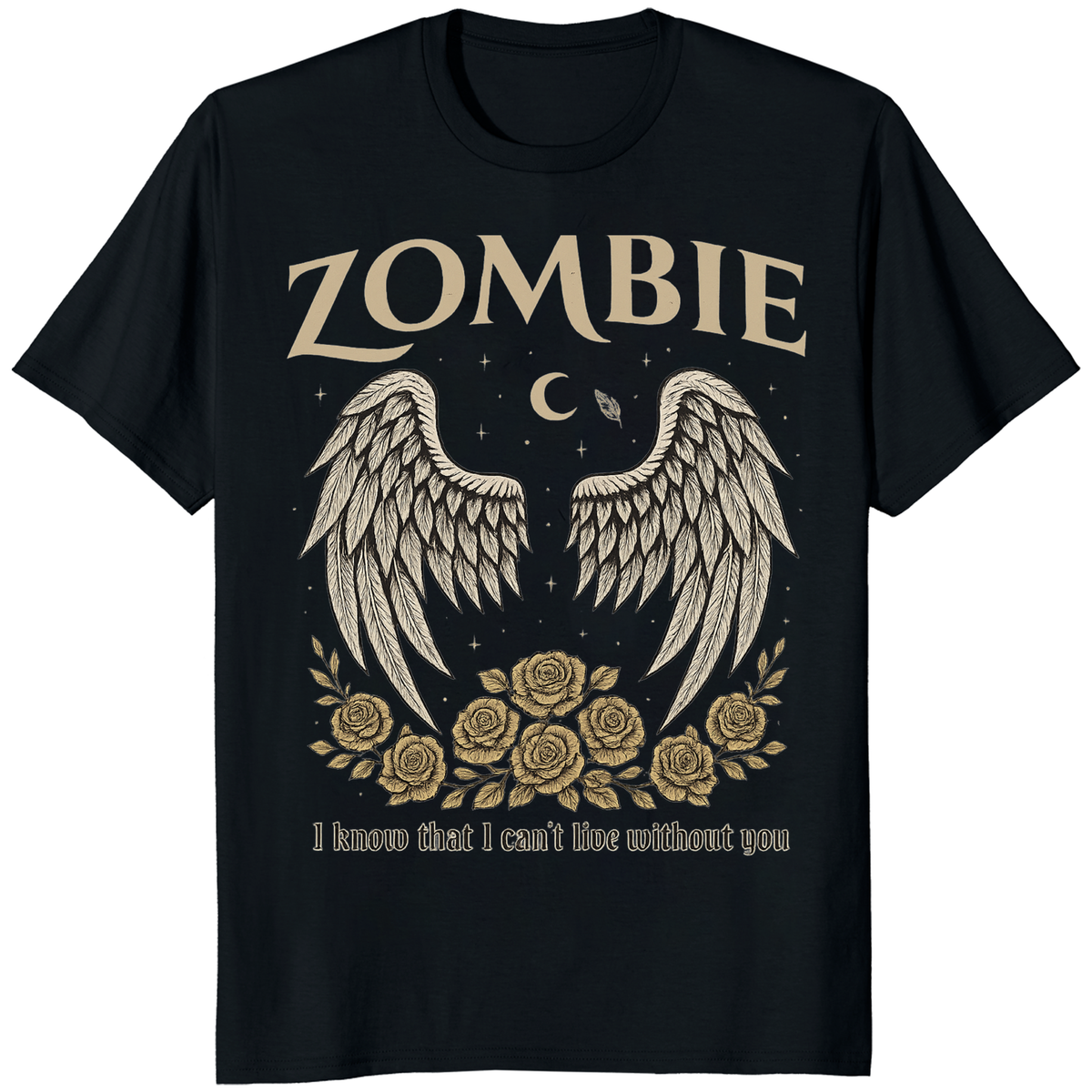 Vintage Gothic Angel Wings Zombie Shirt – Comfort Colors Unisex Tee | Cuccico | Cuccico