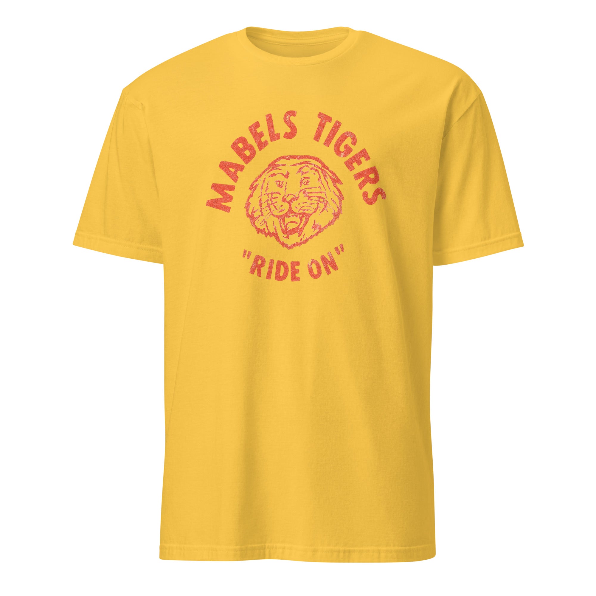 Cuccico Vintage Tiger Graphic Tee in Daisy yellow with Mabels Tigers Ride On design