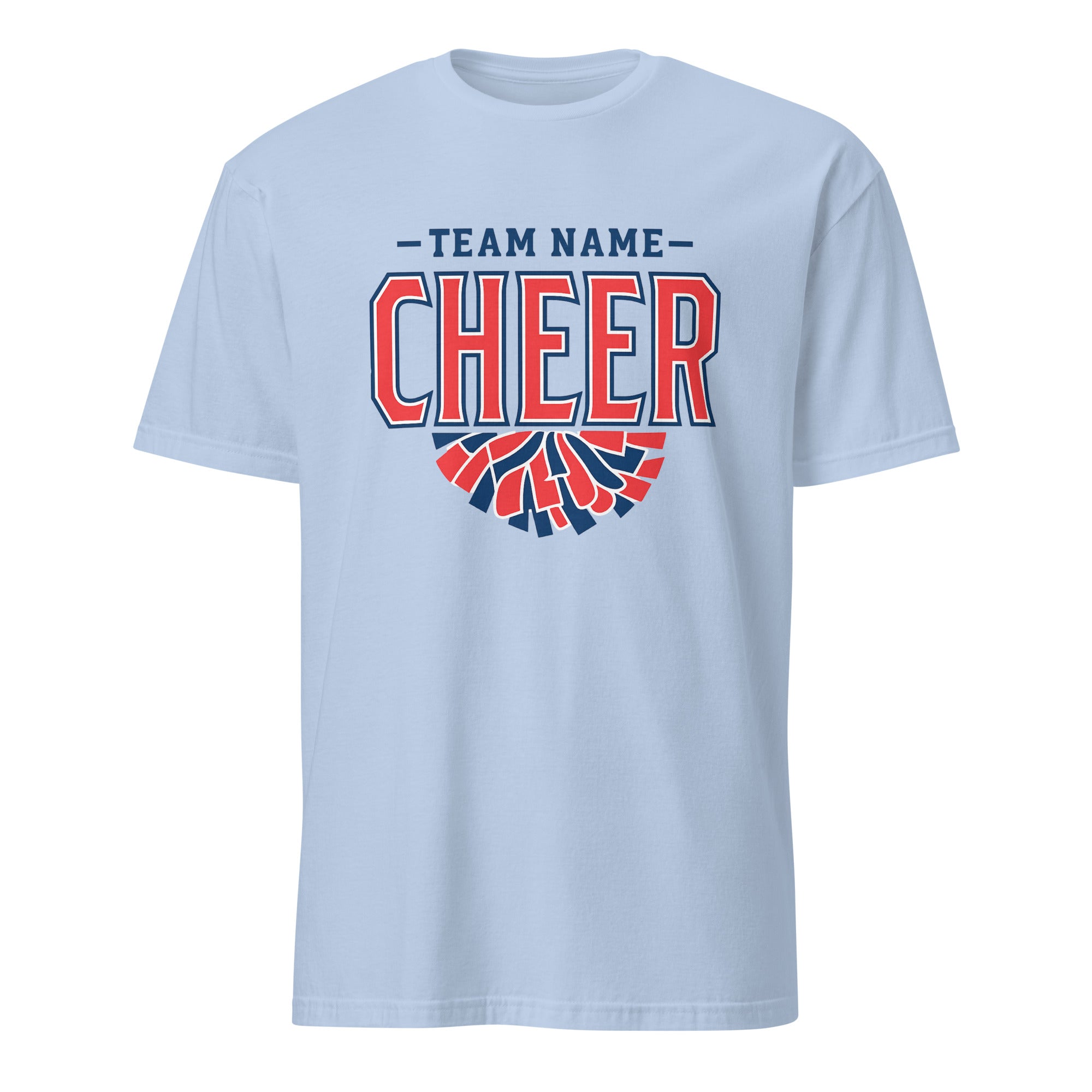 Custom Cheer Team Name Shirt in Light Blue by Cuccico